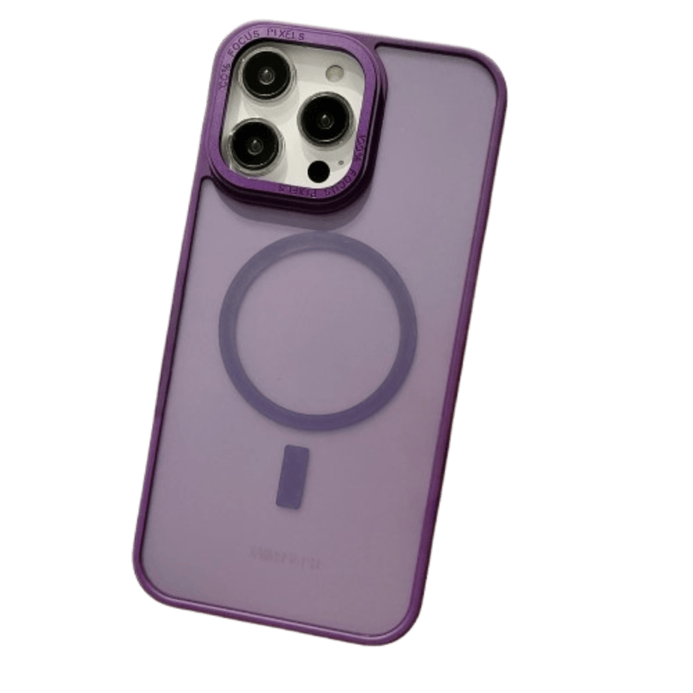 Funda para iPhone 14 Pro Magsafe Ahumado Mate Antishock Morado Resistente a Caidas y Golpes