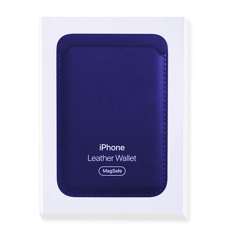 Wallet Magsafe Para Iphone - Leather Azul