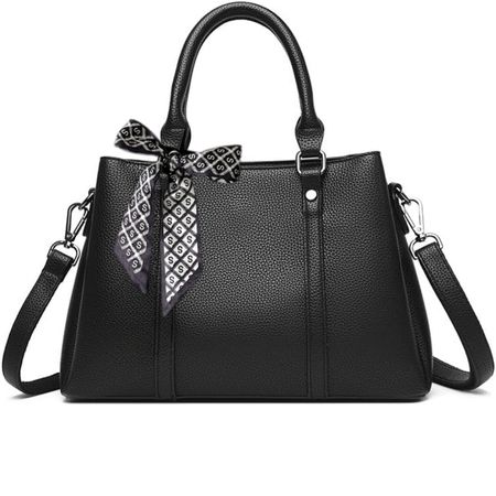 Cartera Bolso de Mano Morral Mujer de Cuero Pu Negro