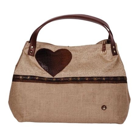 Bolso Corazón Marrón caimán