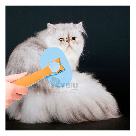 Cepillo de Limpieza para Gato con Mango Ergonomico Celeste