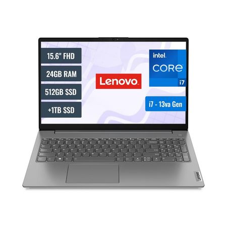 Laptop Lenovo V15 83A100ERLM241TB Intel Core i7 1355U 24GB RAM 512GB SSD M.2 y 1TB SSD 15.6 FHD