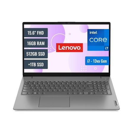 Laptop Lenovo V15 83A100ERLM1TB Intel Core i7 1355U 16GB RAM 512GB SSD M.2 y 1TB SSD 15.6 FHD