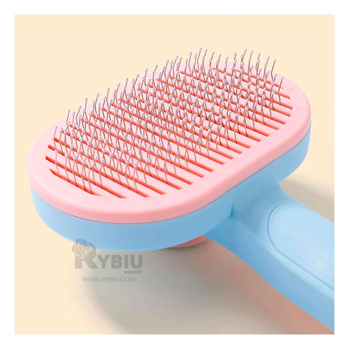 Cepillo de Limpieza para Gato con Mango Ergonomico Rosado
