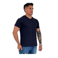 Polo Básico para Hombre cuello en V azul marino Talla M