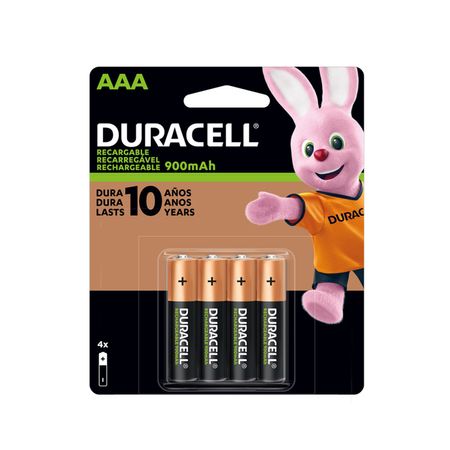 Pilas recargables AAA x4 Duracell 900mAh