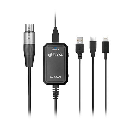 Adaptador XLR – USB C, IOS, USB A - Boya BY-BCA70