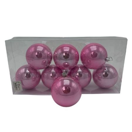 Bola 10Cm Perla Rosada Set de 8 Eb520 Floripastore