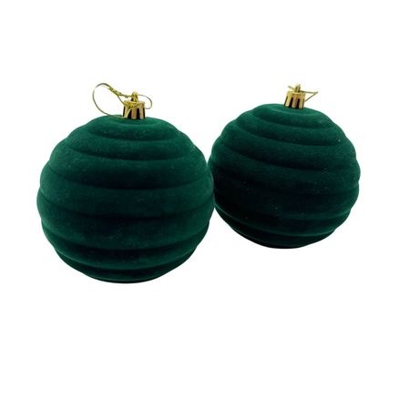 Bola 10 Cm Terciopelo Verde 10Cm Set De 2 Eb521 Floripastore