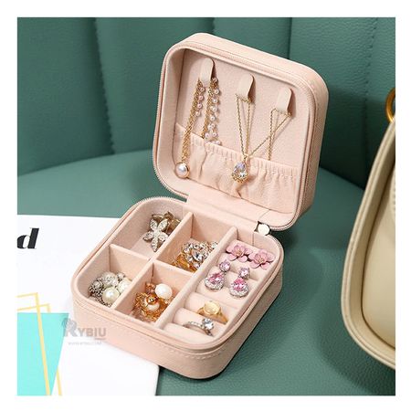 Mini Organizador de Joyas en Color Rosado Y+Papel de Regalo