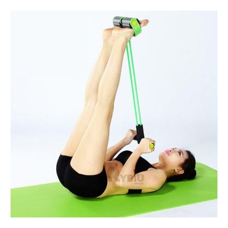 Liga Elastica de Resistencia Abdominal Pull en Verde y Negro