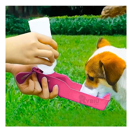 Bebedero para Perro con Bandeja en Rosado Y+Papel de Regalo