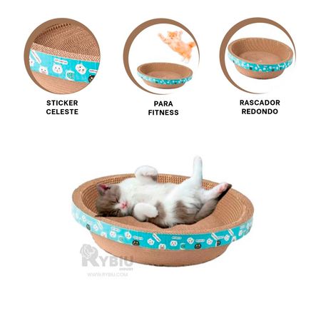 Rascador Perfecto para Gatos en Chico Tono Marron Y+Stickers