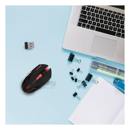 Mouse Ergonomico con Nano Receptor USB Negro Y+Stickers