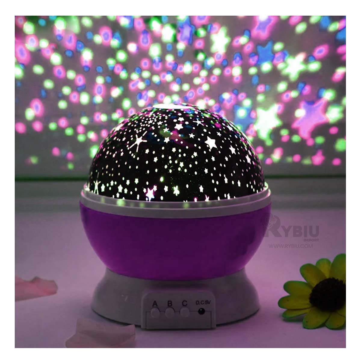 Proyector Liviano y Adaptable Color Morado Y+Stickers