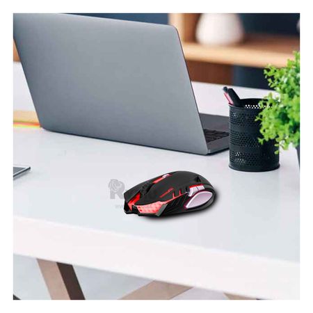 Mouse Gamer Inalambrico de 6 Botones para Laptop Color Negro