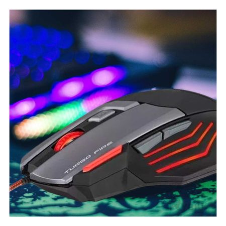 Mouse Optico Avanzado con Boton Turbo Fire Negro Y+Agendita