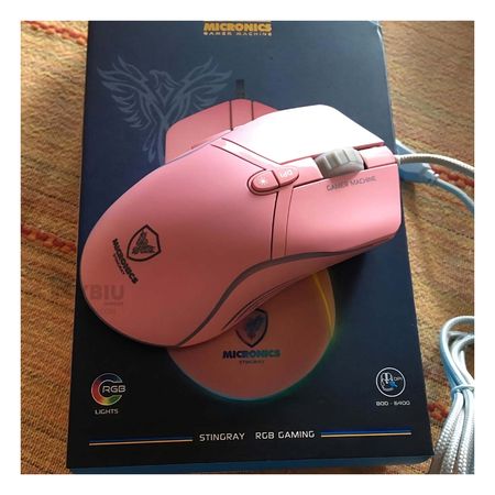 Mouse con Iluminacion RGB y Sensibilidad Ajustable Rosado