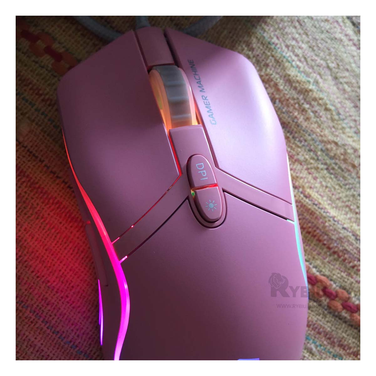 Mouse Ergonomico con Conexion USB Rosado Y+Papel de Regalo