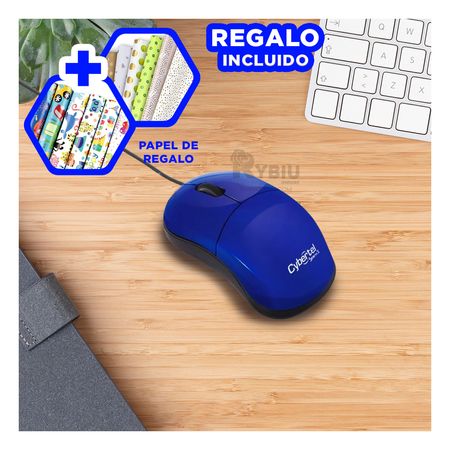 Mouse Compacto y Eficiente en Color Azul Y+Papel de Regalo