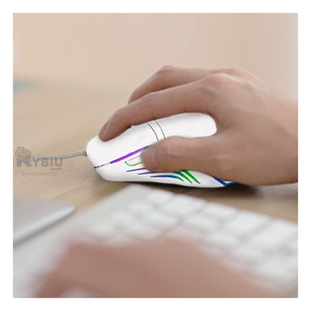 Mouse Gamer con Iluminacion RGB para Laptop Color Blanco