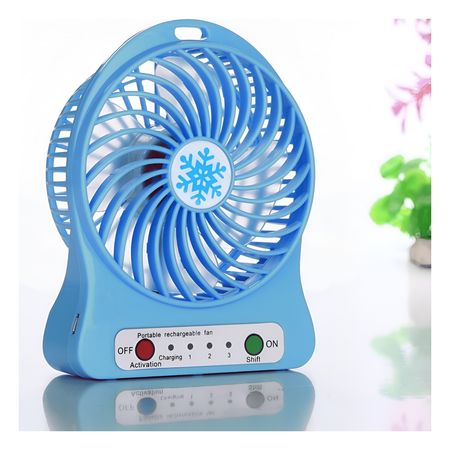 Mini Ventilador 3 Velocidades en Azul Y+Post-it adhesivos