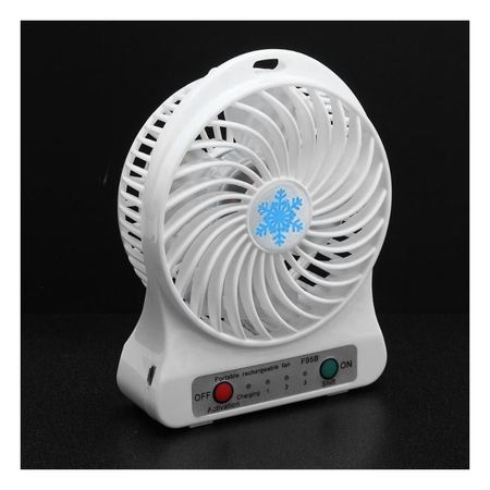 Ventilador Liviano Recargable de 3 Velocidades Tono Blanco