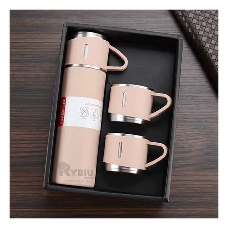 Termo Diseño Termico en Color Rosado Y+Papel de Regalo