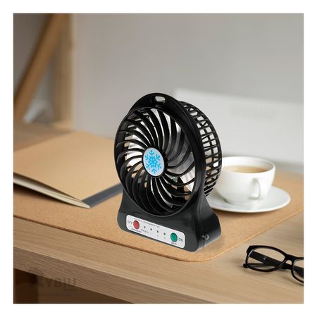 Ventilador con Disñeo Ergonomico en Negro Y+Papel de Regalo