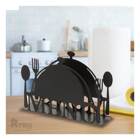 Servilletero Practico para Cocina de Negro Y+Papel de Regalo