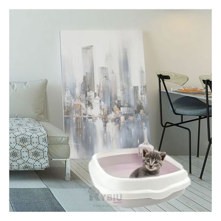 Arenero Ventilado con Pala 48x40x12.5 Lila Y+Regalo Stickers