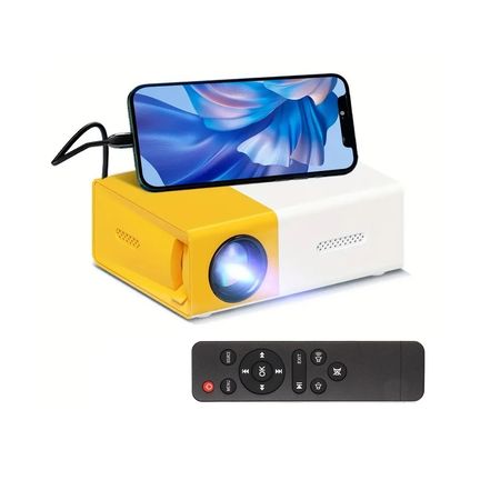 Proyector para Telefono Celular Portatil 1080P con Control Amarillo