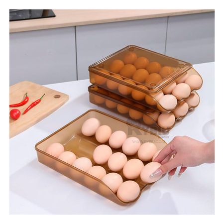 Organizador Disepensador Apilable para 18 Huevos en Marron