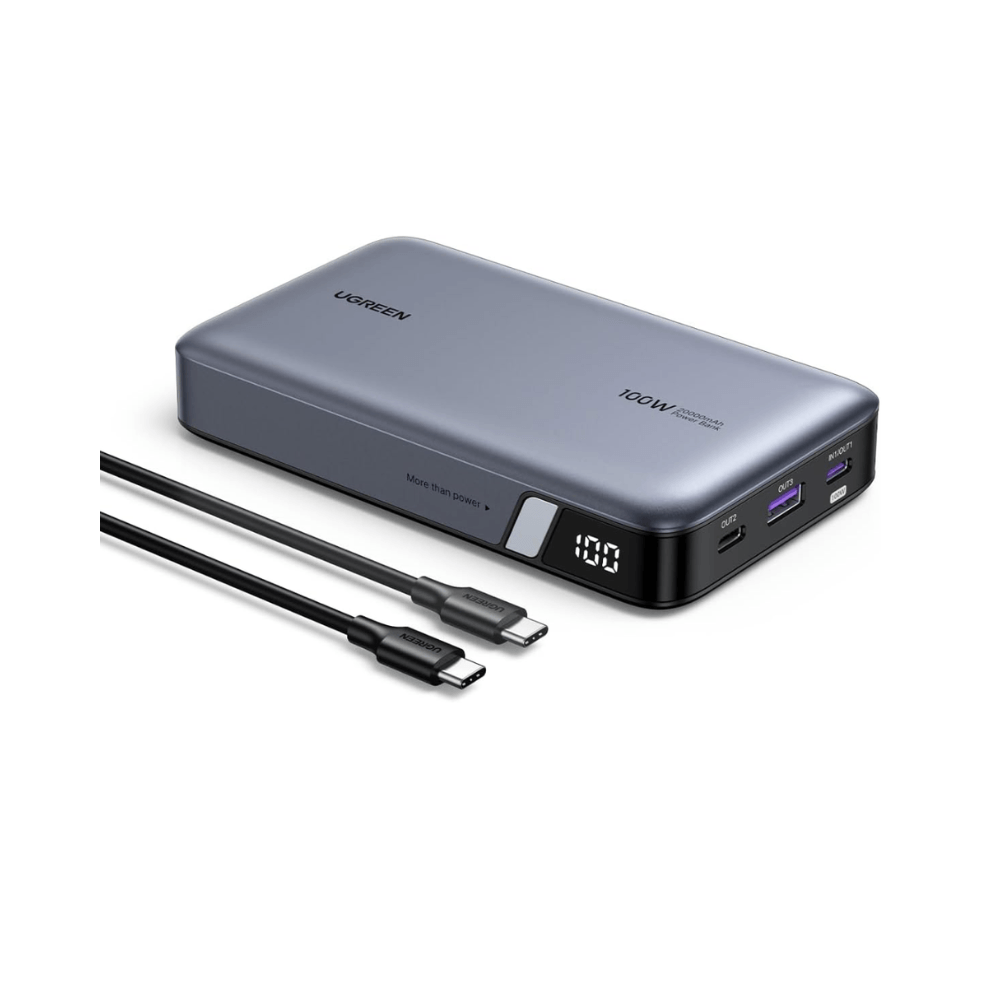 Power Bank UGREEN 20000mAh 100W Carga Super Rápida Portátil Pantalla Digital PB720