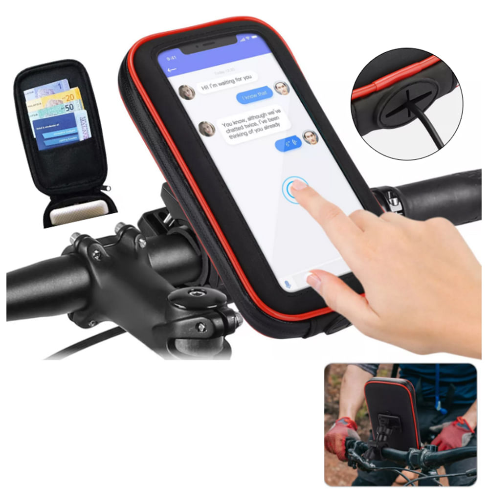 Holder Soporte Celular para Bicicleta Impermeable con Bolso