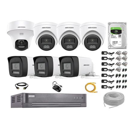 Kit 7 Cámaras de Seguridad 2MP 1 Domo PTZ Full HD Audio Bidireccional 1TB