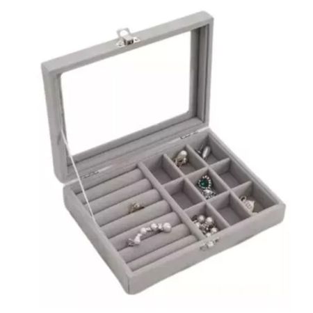 Joyero Caja Organizadora Portátil Aretes Joyas de Terciopelo