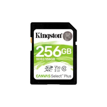 Memoria SD Kingston 256GB CANVAS SELECT 100MBS UHS-I Negro