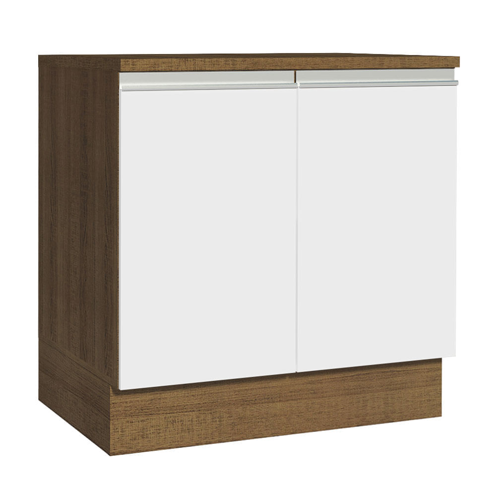 Mueble de Cocina 2 Puertas Glamy 80 cm Marrón/Blanco