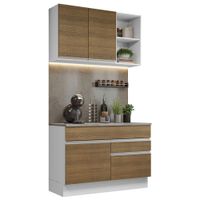 Mueble de Cocina Integral Glamy 120 cm Blanco/Marrón 08
