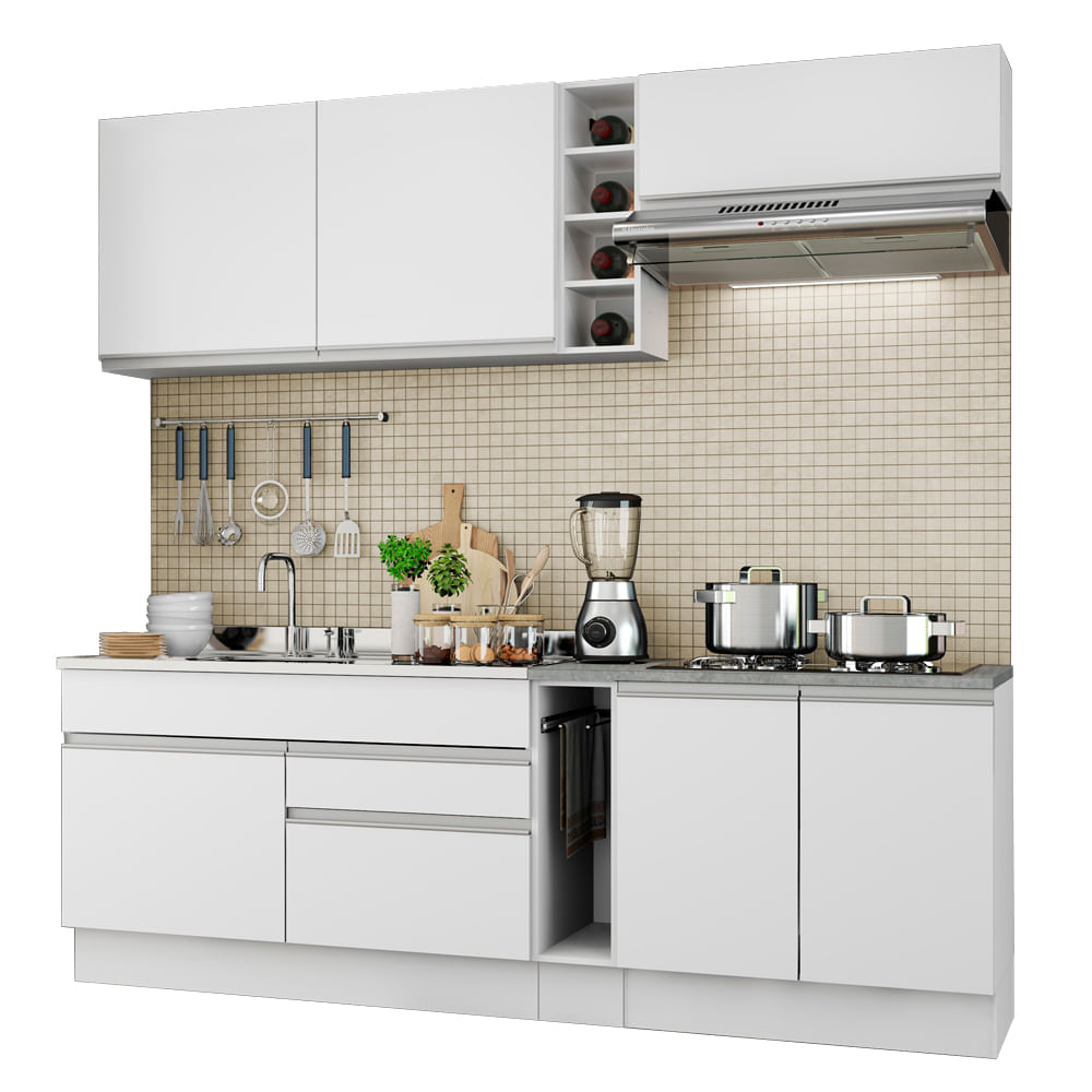 Mueble de Cocina Integral Parma 220 cm Blanco 03
