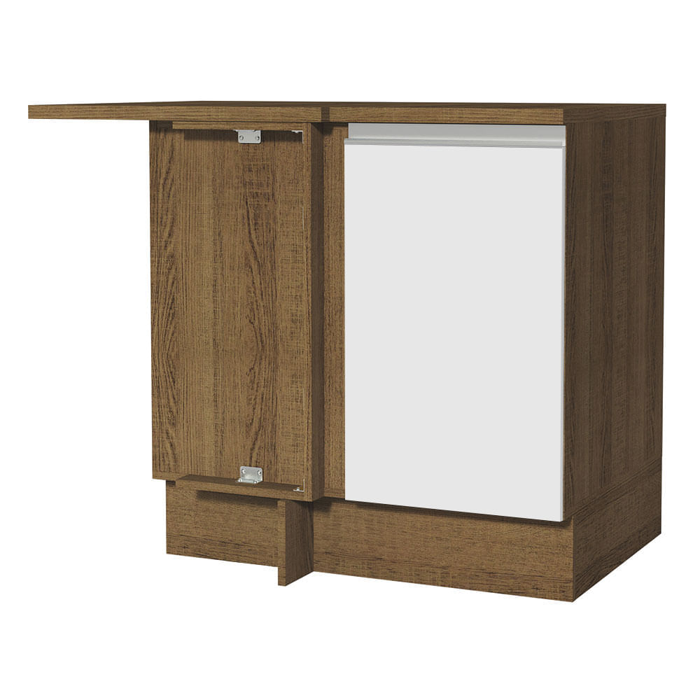 Mueble de Cocina Esquinero 1 Puerta Glamy 94 cm Marrón/Blanco