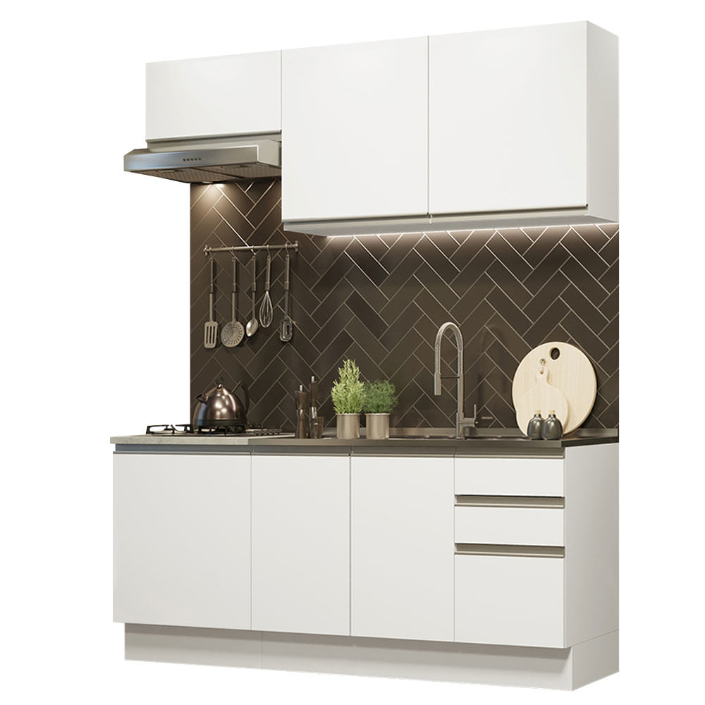 Mueble de Cocina Integral Glamy 180 cm Blanco 13