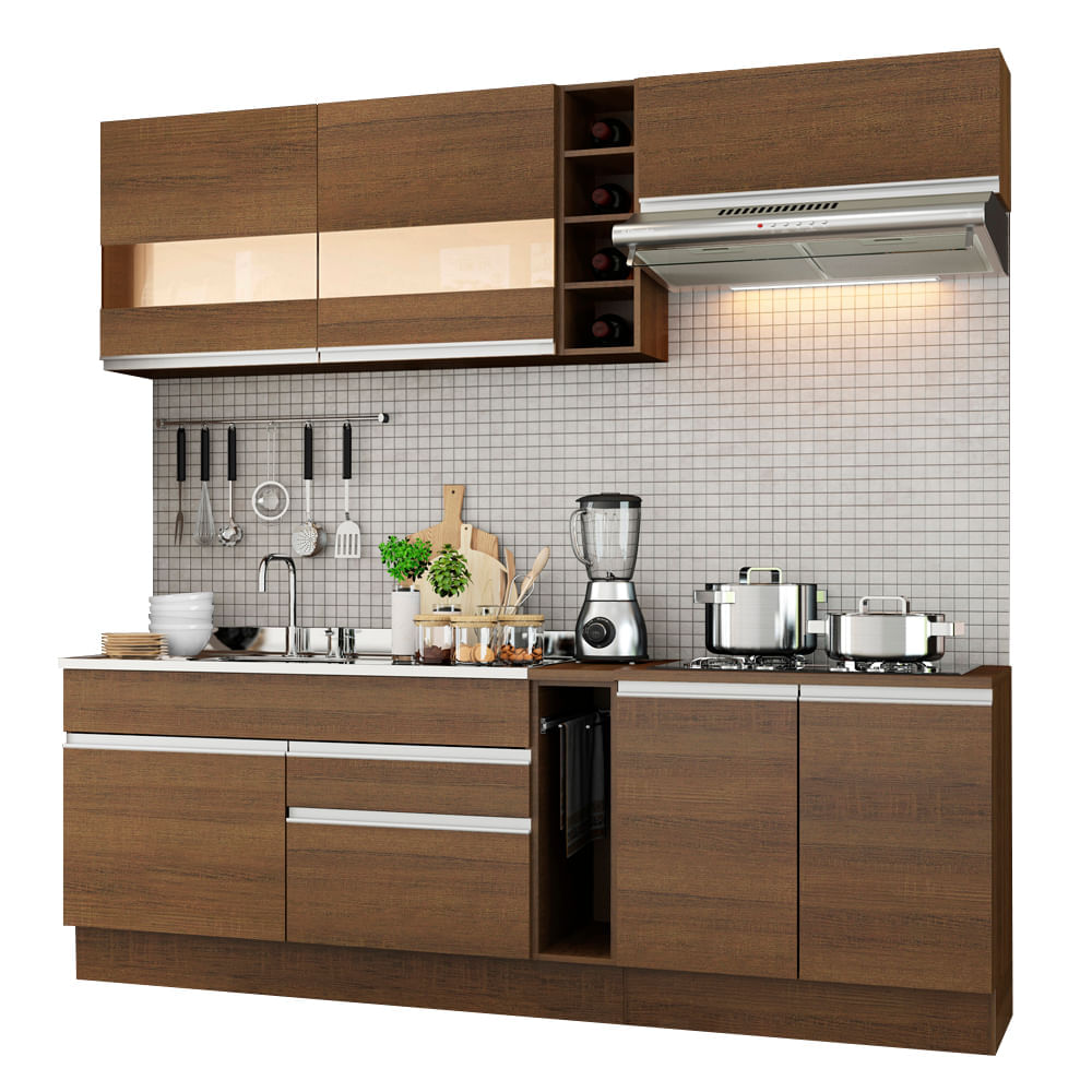 Mueble de Cocina Integral Parma 220 cm Marrón 02