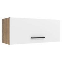 Alacena de Cocina 1 Puerta Abatible Agata 80 cm Marrón/Blanco