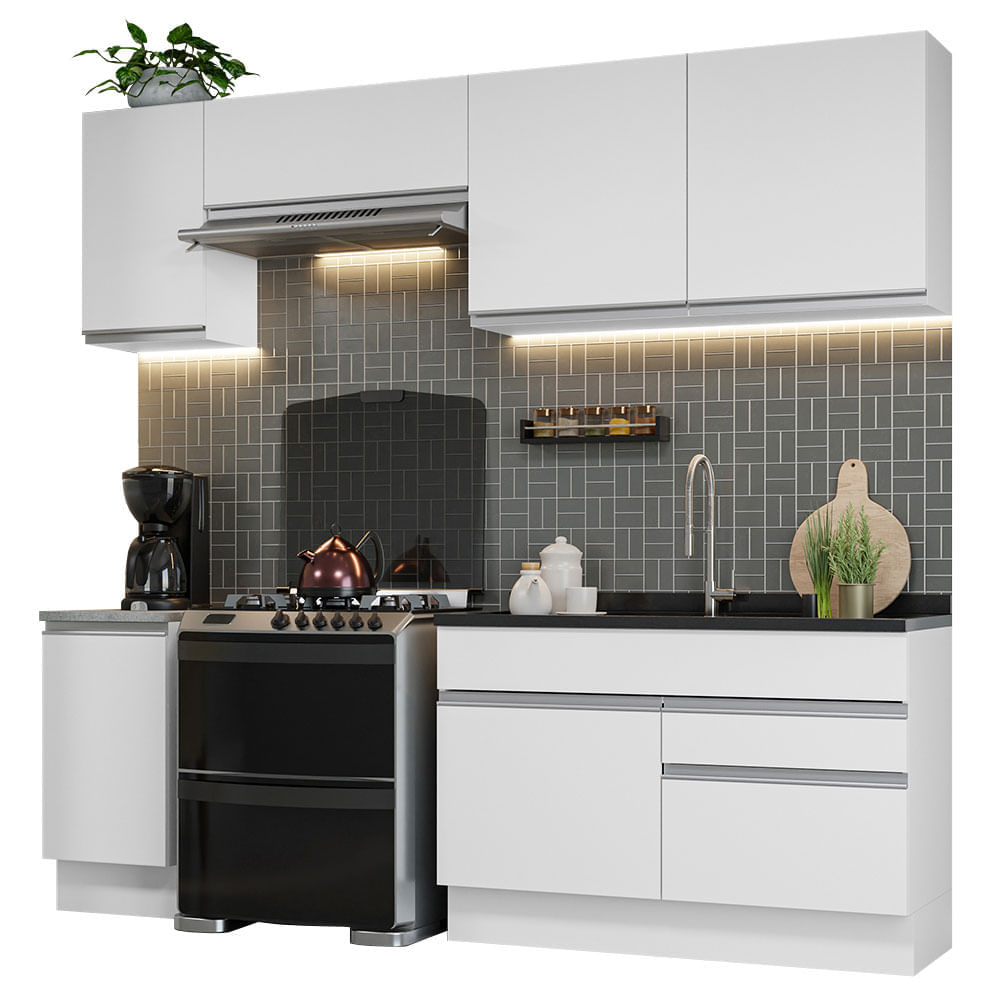 Mueble de Cocina Integral Glamy 240 cm Blanco 07