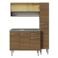 Mueble de Cocina Integral Emilly 137cm con Fregadero Marrón 10