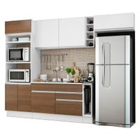 Mueble de Cocina Integral Safira 290 cm Blanco/Marrón/Blanco 04