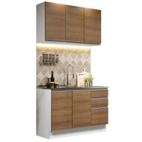 Mueble de Cocina Integral Glamy 120 cm Blanco/Marrón 04