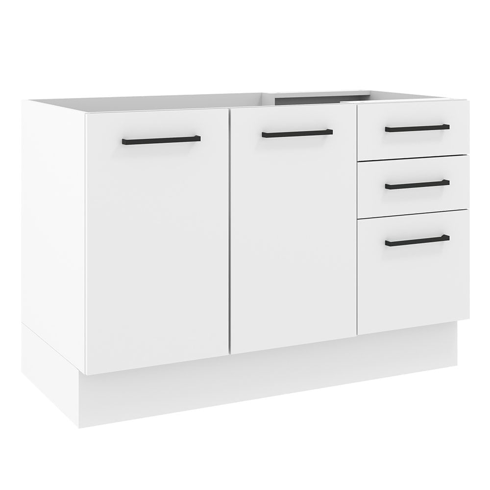 Mueble de Cocina 2 Puertas y 3 Cajones Agata 120 x 60 cm Blanco